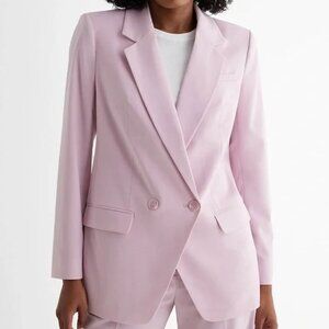 Express Double Breasted Cinched Boyfriend Blazer